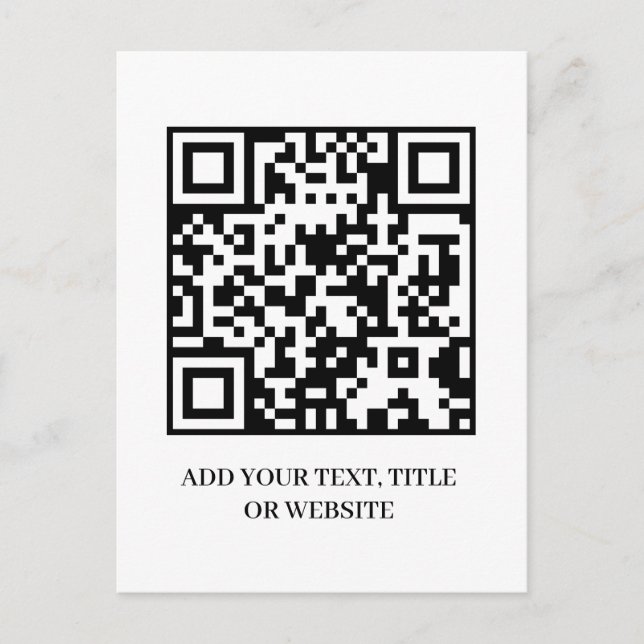 Postal QR minimalista | Diseño de texto personalizado mod (Anverso)