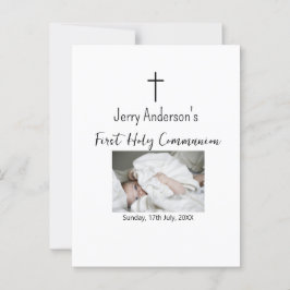 Postal QR mínimo de la primera comunión santa católica