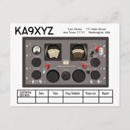 Postal QSL receptor de radio clásico Hammarlund SP-600