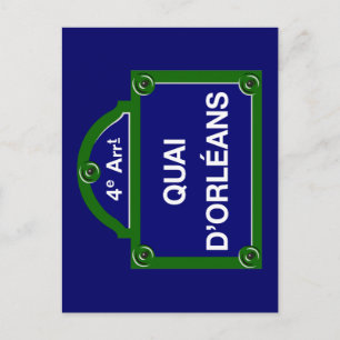 Postal Quai d'Orleans, Rótulo Callejero de París