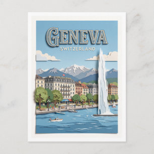 Postal Quai du Mont-Blanc Ginebra Suiza