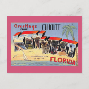 Postal Quaint Key West, Florida Retro Vintage