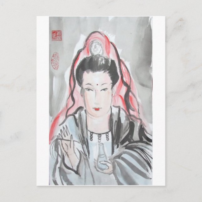 Postal Quan Yin Diosa de la compasión (Anverso)