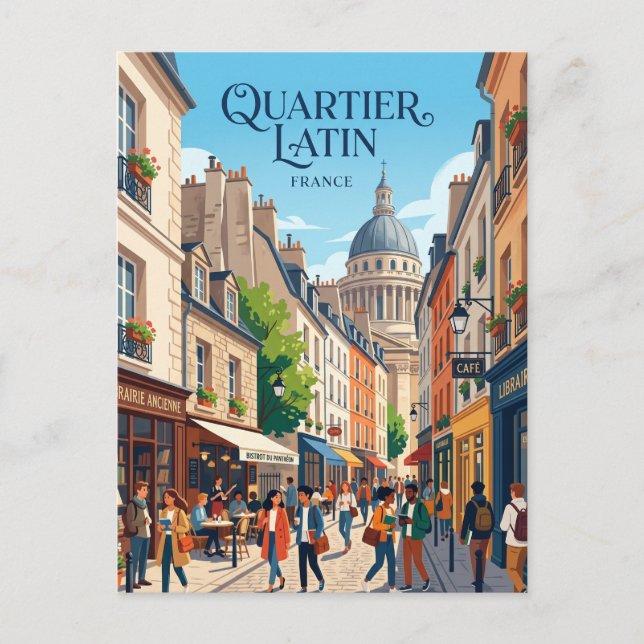 Postal Quartier Latin Francia (Anverso)