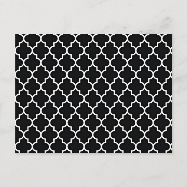 Postal Quatrefoil Blanco y negro (Anverso)