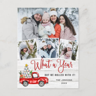 Postal Qué año 2020 Navidades Red Farm Truck 4 Foto