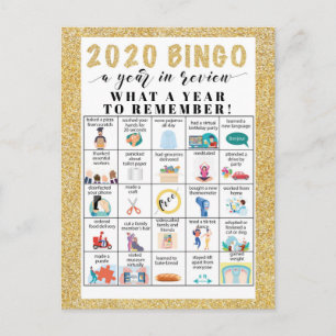 Postal Qué año de actividades de cuarentena Holiday Postc