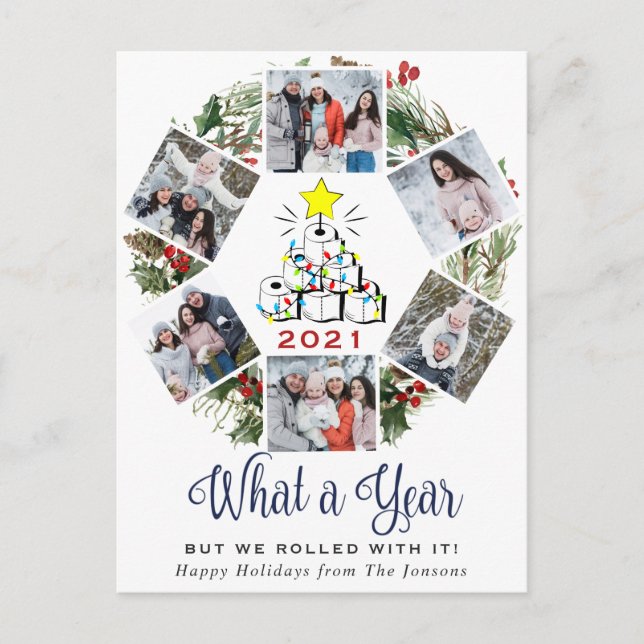 Postal Qué año de cuarentena de la foto del árbol de Navi (Anverso)