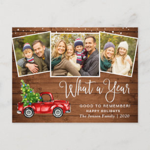 Postal Qué año Navidades Red Farm Truck 3 Foto
