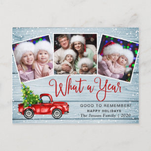 Postal Qué año Navidades Red Farm Truck 3 Foto