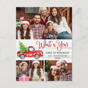 Postal Qué año Navidades Red Farm Truck 3 Foto