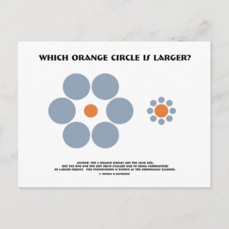Postal ¿Qué Círculo Naranja Es Más Grande? (Ilusión óptic