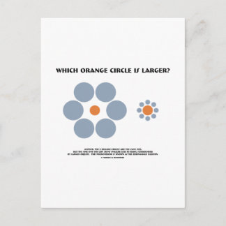 Postal ¿Qué Círculo Naranja Es Más Grande? (Ilusión óptic