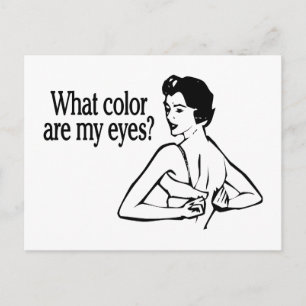 Postal Qué color son mis ojos retro