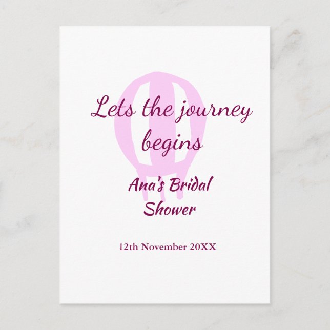 Postal que comience el viaje despedida de soltera agregar (Anverso)