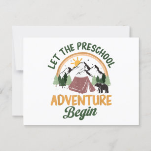 Postal Que comience la aventura preescolar de campamento