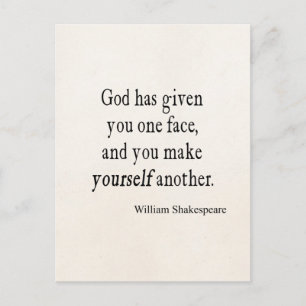 Postal Que Dios Dé Una Cara Haga Otra Cita De Shakespeare