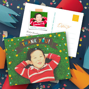 Postal Qué divertido Confeti Niño Cumpleaños Gracias Foto