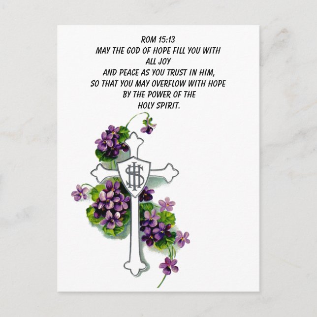 Postal Que el Dios de la esperanza te llene con una posta (Anverso)