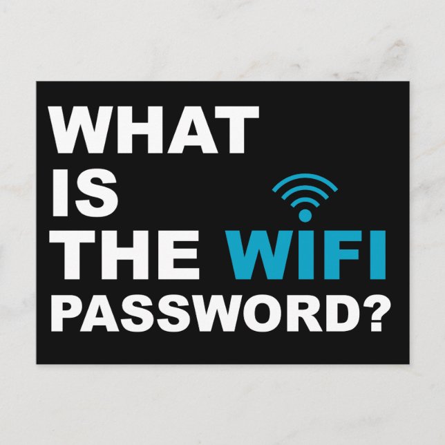 Postal ¿Qué es lo gracioso de la contraseña de WIFI? (Anverso)