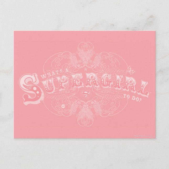 Postal Qué es una superchica a hacer rosado (Anverso)