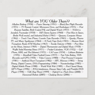 Postal ¿Qué es usted más viejo que