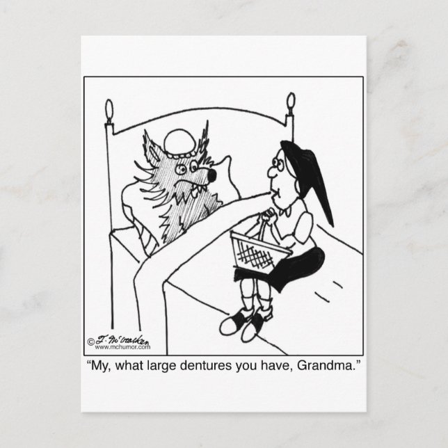 Postal Qué grandes dentaduras tienes (Anverso)