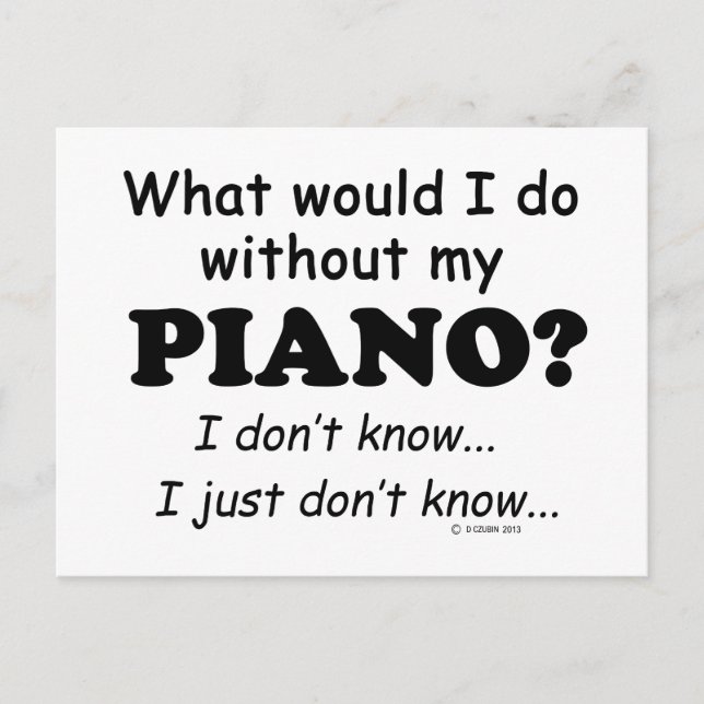 Postal Qué haría, Piano (Anverso)