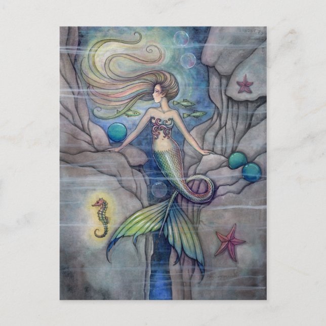 Postal ¿Qué hay debajo de la sirena y del caballito de ma (Anverso)