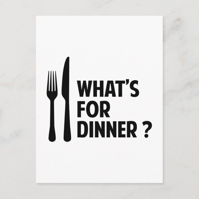 Postal ¿Qué hay para cenar? (Anverso)