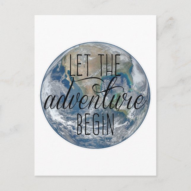 Postal Que la aventura comience Mug, Cita (Anverso)
