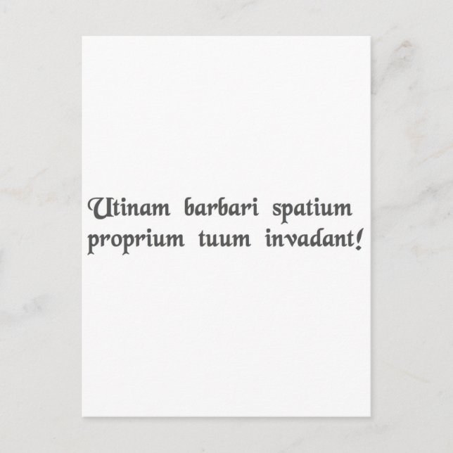 Postal ¡Que los bárbaros invadan tu espacio personal! (Anverso)