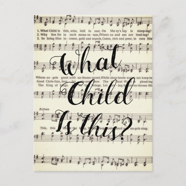 Postal ¿Qué niño es éste? (Anverso)