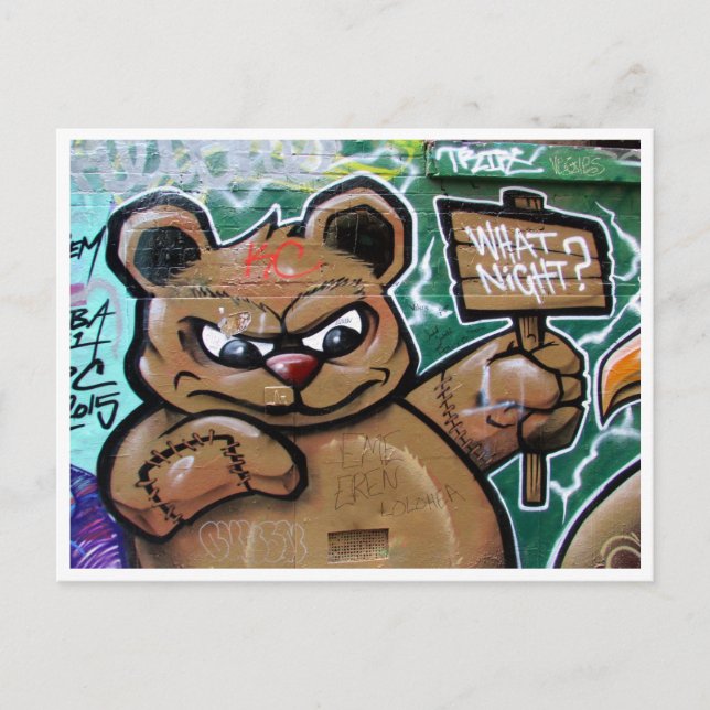 Postal qué noche teddy (Anverso)