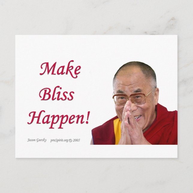 Postal ¡Que Ocurra Bliss! - Dalai Lama (Anverso)