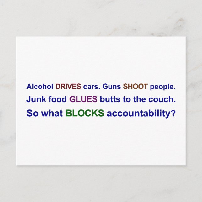 Postal Qué pasó con la responsabilidad personal (Anverso)