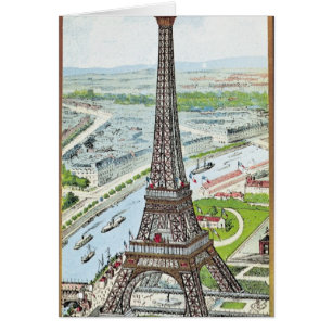 Postal que representa la torre Eiffel