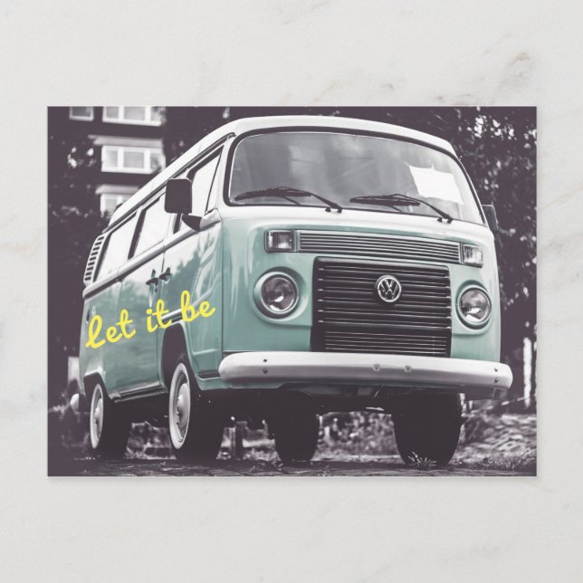 Postal Que sea Hippy Flower Child Van (Anverso)