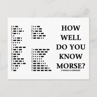 Postal ¿Qué Tan Bien Conoce A Morse? (Código Intl Morse)