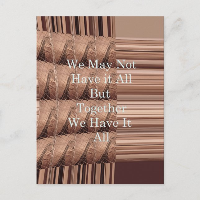 Postal Que todo sea la jirafa Safari Hakuna Matata tejida (Anverso)