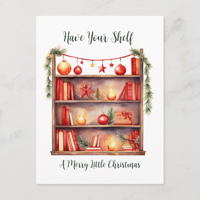 Postal Que tu estante tenga una feliz navidad (Anverso)