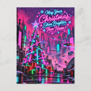 Postal Que tu Navidad brille más que el neón