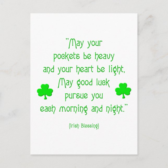 Postal Que tus bolsillos sean pesados. (Anverso)