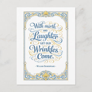 Postal "Que vengan las viejas arrugas" Shakespeare