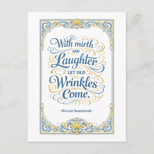 Postal "Que vengan las viejas arrugas" Shakespeare (Anverso)