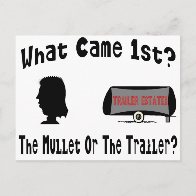 Postal ¿Qué vino primero?  ¿El Mullet o el Trailer? (Anverso)
