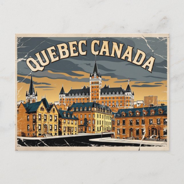 Postal Quebec antiguo, Canadá (Anverso)