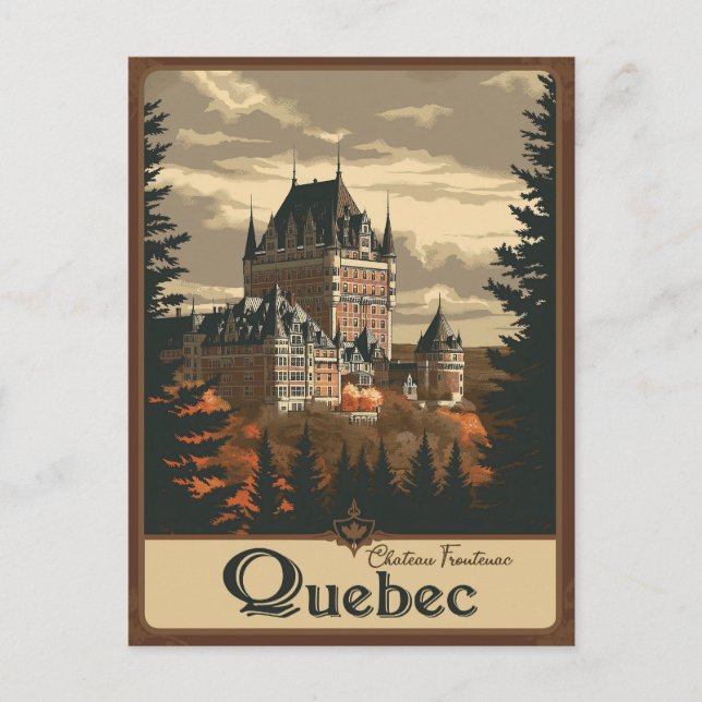 Postal Quebec, Canadá Majestad de Le Château Frontenac (Anverso)