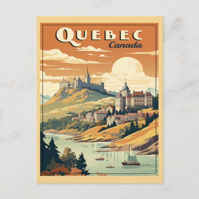 Postal Quebec, Canadá retro (Anverso)