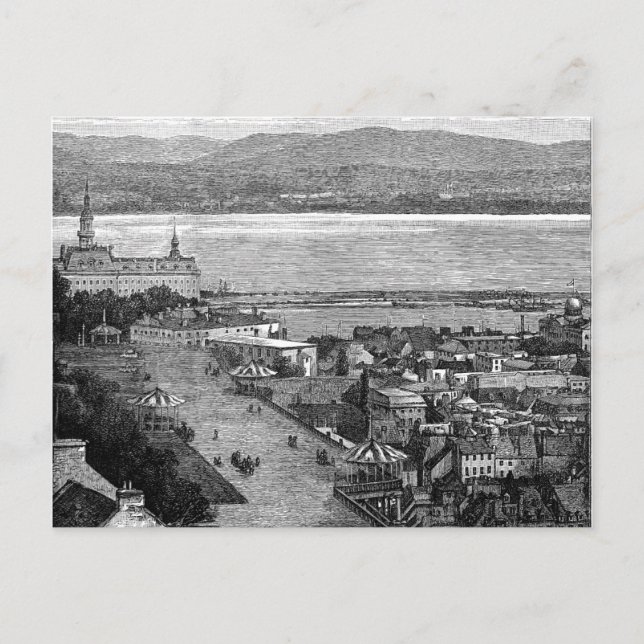 Postal Quebec, Canadá, Terraza Dufferin, aproximadamente  (Anverso)